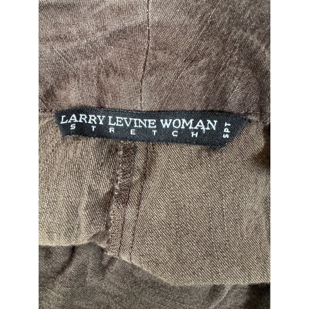 Larry Levine Womens Stretch Pants 16W Brown Cotton Blend Made In Cambodia - Picture 4 of 16